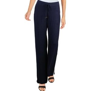 Ralph Lauren Navy Blue side stripe Wide leg pants drawstring nautical preppy 8